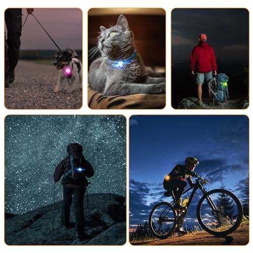 AUAUY 5PCS Dog Collar Light, Safety LED-Flashing Light for Dogs Cats, 3 Modes Dog Lights, Clip on Dog Collar Lights - Image 3