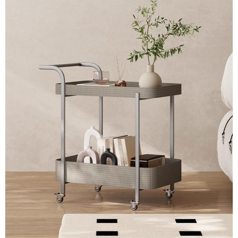 Mueble del Salón Carrito de Comedor, sofá, Mesa Auxiliar, Sala de Estar, hogar, Silla de Montar móvil, Cuero, Ligero, Estante de Almacenamiento de Lujo Mesas Auxiliares Salón