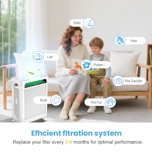 Image of 4 Pack APH4000 Replacement Filter Compatible with KNKA APH4000 Air Purifier | Upgraded True HEPA Activated Carbon High-Efficiency Filter for Home Large Room, Part # APH4000LX