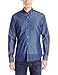 Stone Rose Men's Striped Denim Long Sleeve Button Down Shirt