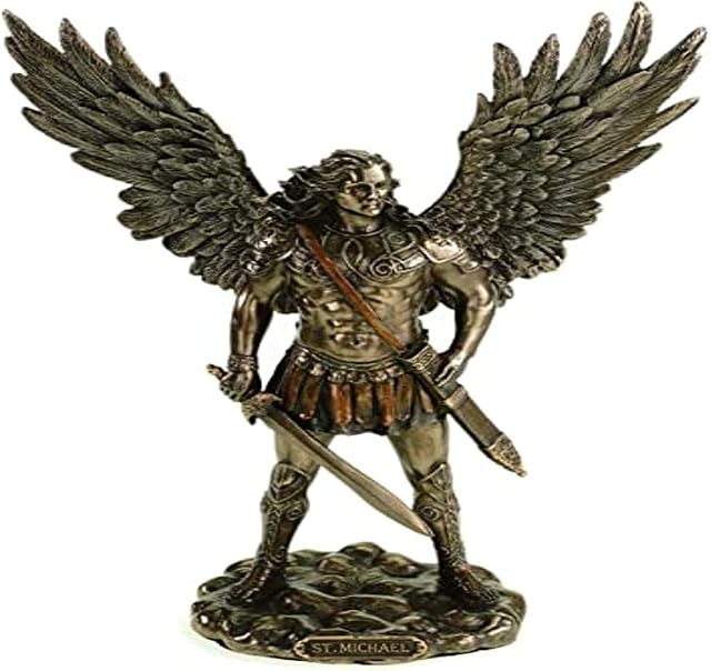 Veronese 708-7496 Archangel Michael with Sword Bronzed Sculpture Statue Figurine Angel Figurine