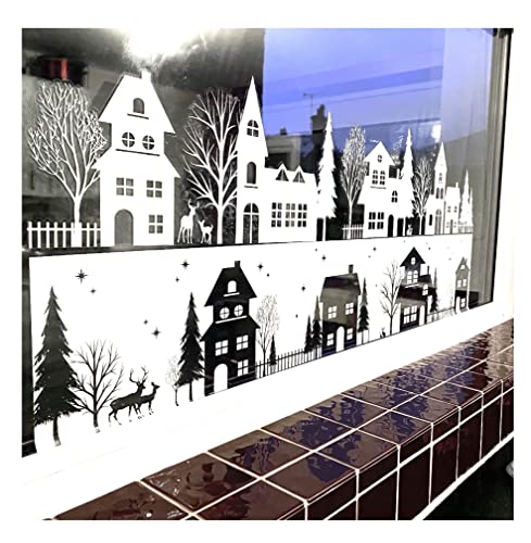 Pegatina de vinilo no pegajosa con 2 capas para decoración de Navidad, 120 cm