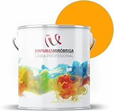 Pinturas Mirobriga Esmalte Antioxidante Color Amarillo Real Ral 1028, Secado Rapido, Directo sobre metal, proteccion de superficies de hierro y madera. Acabado Brillante. Envase de 4Lt.