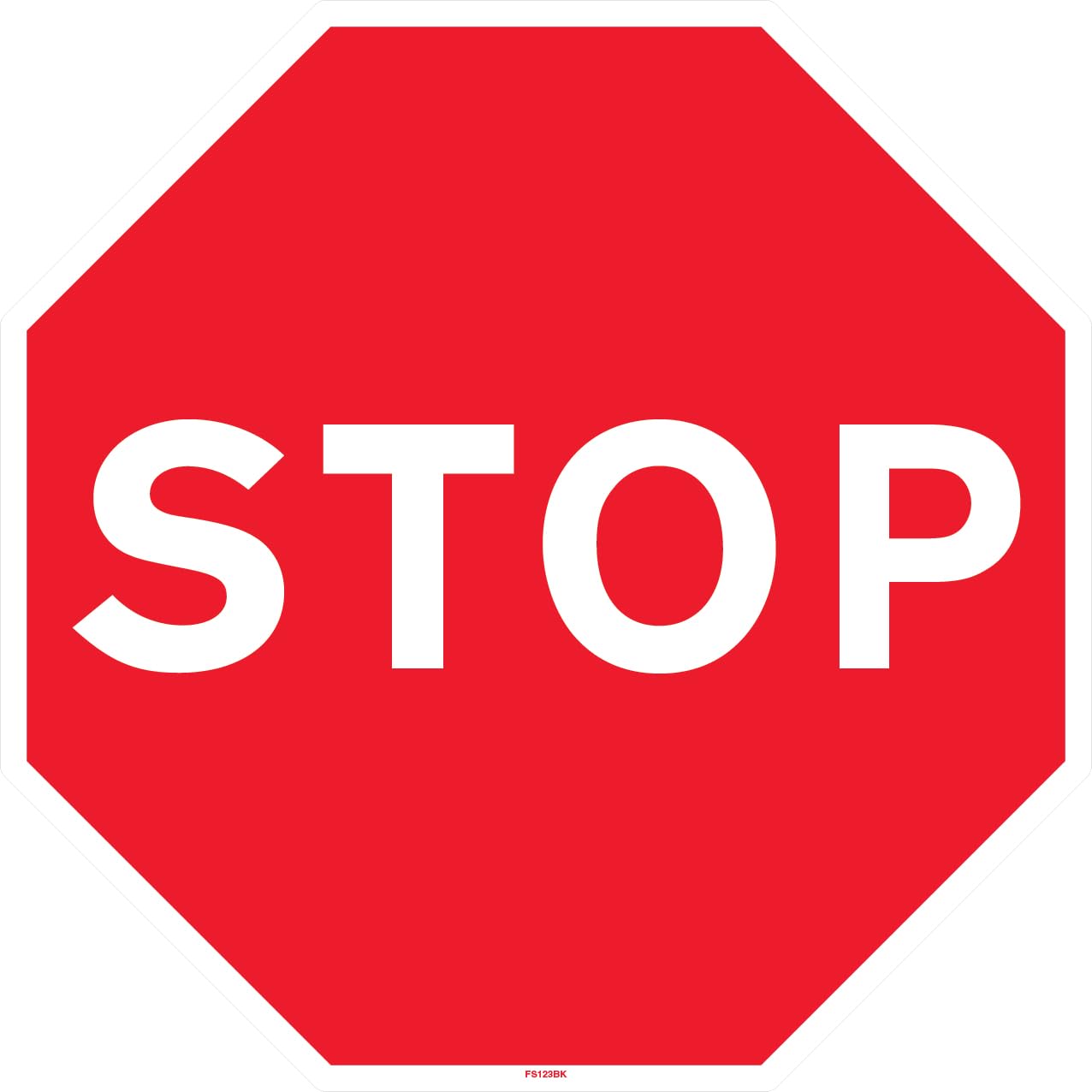 V Safety Stop - Anti-Slip Floor Sign 450 x 450 mm - Anti-Slip Floor Sticker, Red