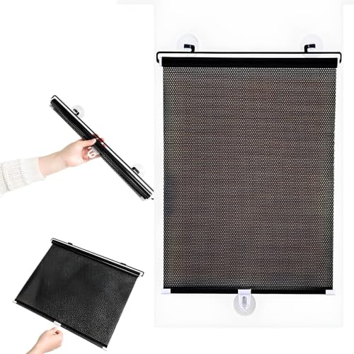 Suction Cup Blackout Roller Blinds, No Drill Portable Window Shades