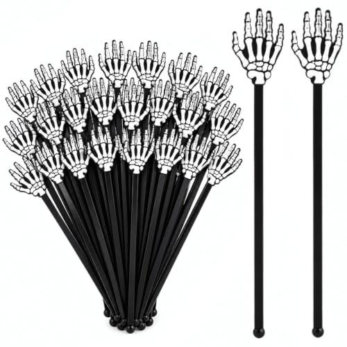 ALINK 36 Pack Skeleton Hand Drink Stirrers, 7 in...