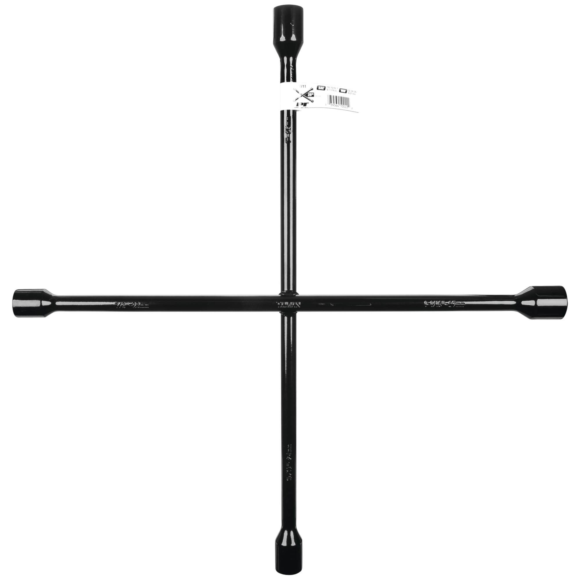 Performance Tool W11 Black 25-Inch Truck SAE/Metric 4-Way Cross Lug Wrench