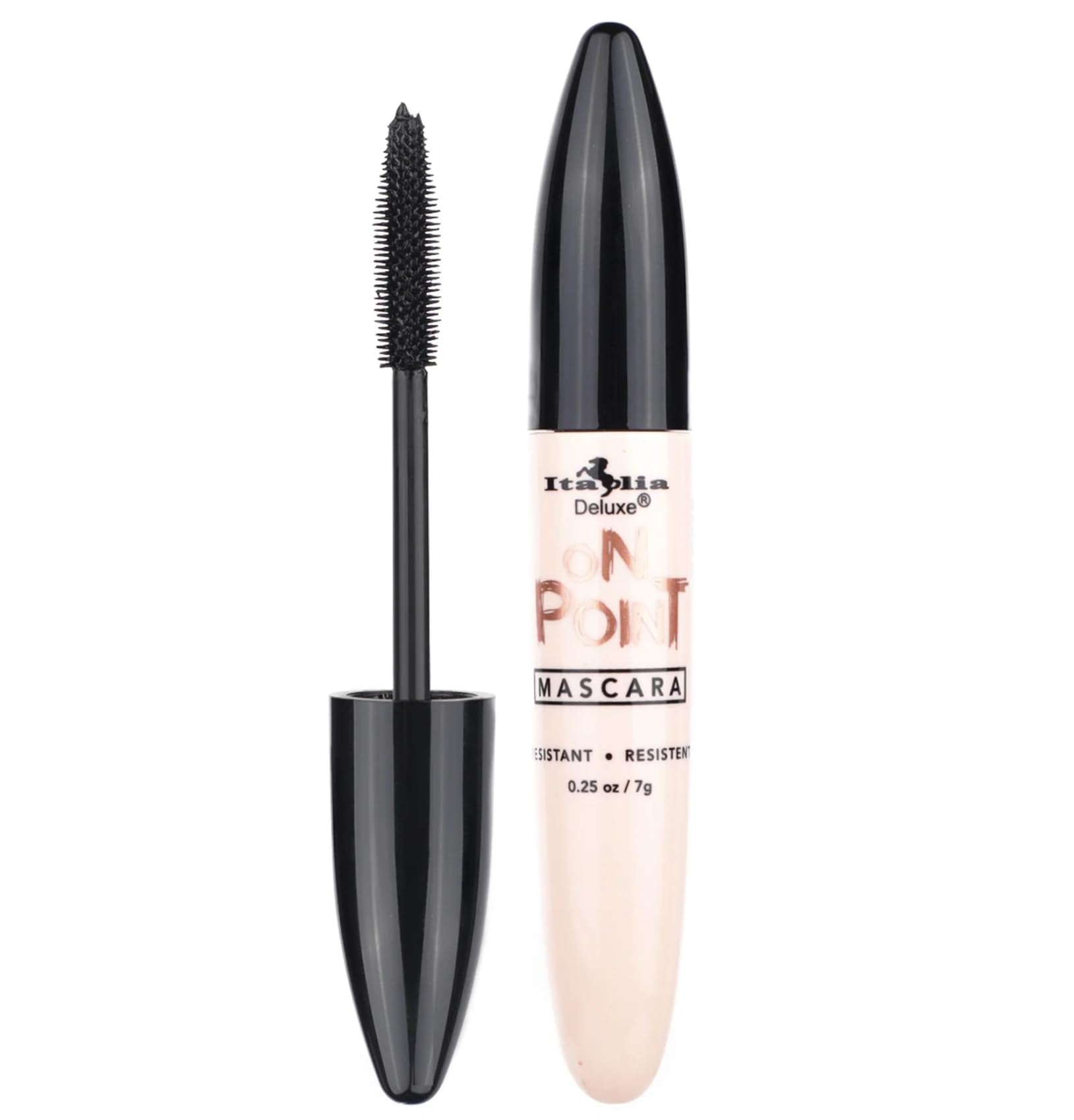 Italia Deluxe On Point! Mascara (Intense Black), 0.25 Fl Oz (Pack of 1)
