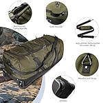 110L Expandable to 140L 32” Foldable Oxford Soft-Sided Rolling Duffle Bag with 2 Heavy-Duty Wheels,3 Large Compartments,Adjustable Shoulder Strap and Attached Organizer Pouch,Green - Image 4