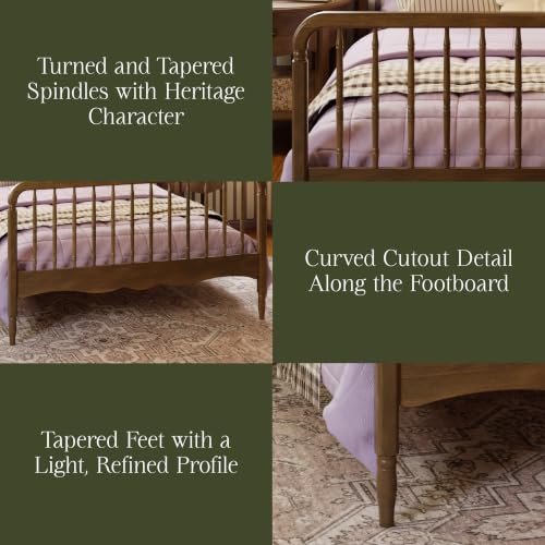Image of Namesake Liberty Spindle Full Bed in Natural Walnut | Vintage Spindle Bed for Boys & Girls Bedroom, Solid Wood, Greenguard Gold & FSC Certified, No Box Spring Needed