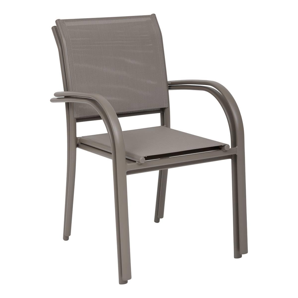 Hespéride - Fauteuil de Jardin Piazza - Couleur Noisette - Aluminium Anti-Rouille - Mobilier d'Extérieur Terrasse Balcon