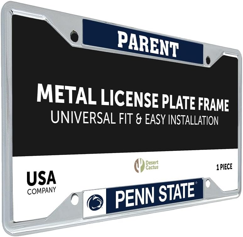 Desert Cactus The Pennsylvania State University Car Accessories Nittany Lions Metal License Plate Frame and Tag Holder for Front or Rear of Car (Parent)