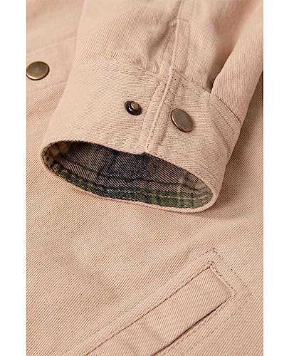 Image of ZENTHACE Men's Full Flannel Lined Shirt Jacket, Heavy Washed Rugged Cotton