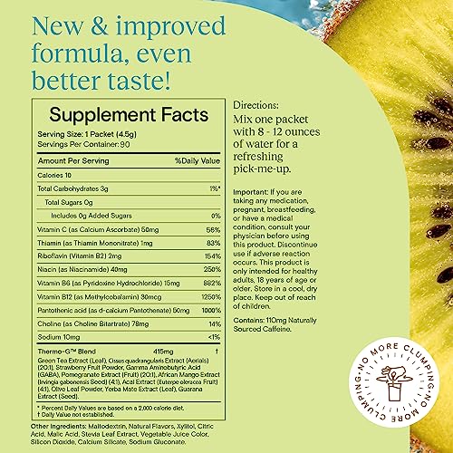 Image of Yoli Passion Energy Powder Mix, Kiwi Strawberry, Sugar-Free, 90 Servings | Bulk 90-serving kiwi strawberry energy drink mix with green tea and guarana for endurance, stamina, and daily performance.