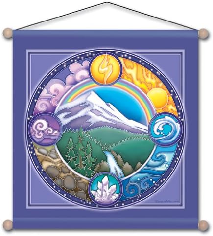 30" X 30" Rainbow Mountain Mandala Meditation Banner