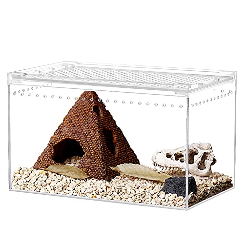 Naneezoo Magnetic Acrylic Enclosure, 10X6X6 Inch Tall Long Case Reptile Habitat Terrarium Cage For Terrestrial Arboreal Tarantula Scorpion Sling Isopods Lizards Invertebrates Insect Mantis thumb #7