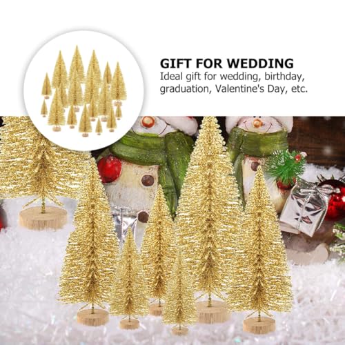 Árbol de Navidad Dorado Housoutil en Madera y Sisal Creativo 4