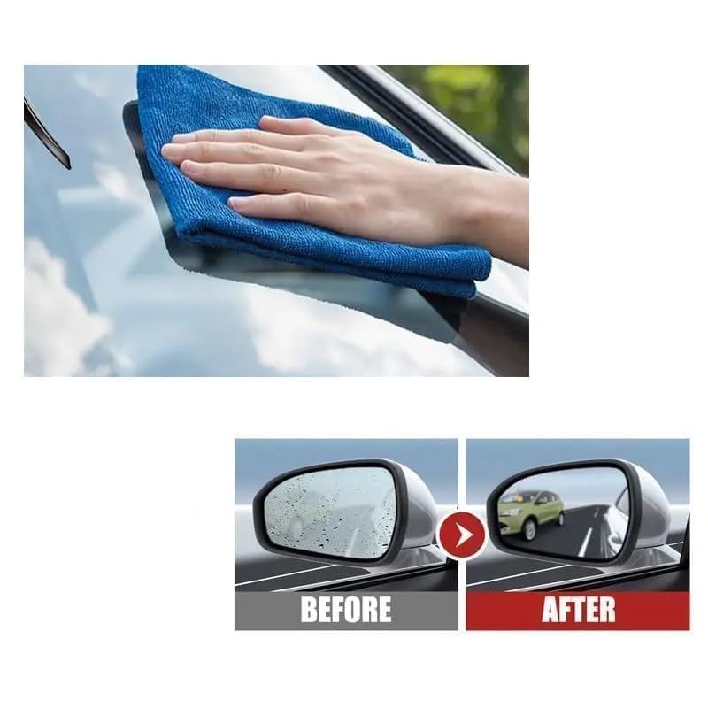 Image of Oil Film Cleaning Brush with Car Glass Anti-Fog Spray - Windshield Defogger and Stain Removal Kit for Exterior Window Cleaning, Anti-Mist Oil Film Remover for Car Glass and Mirrors