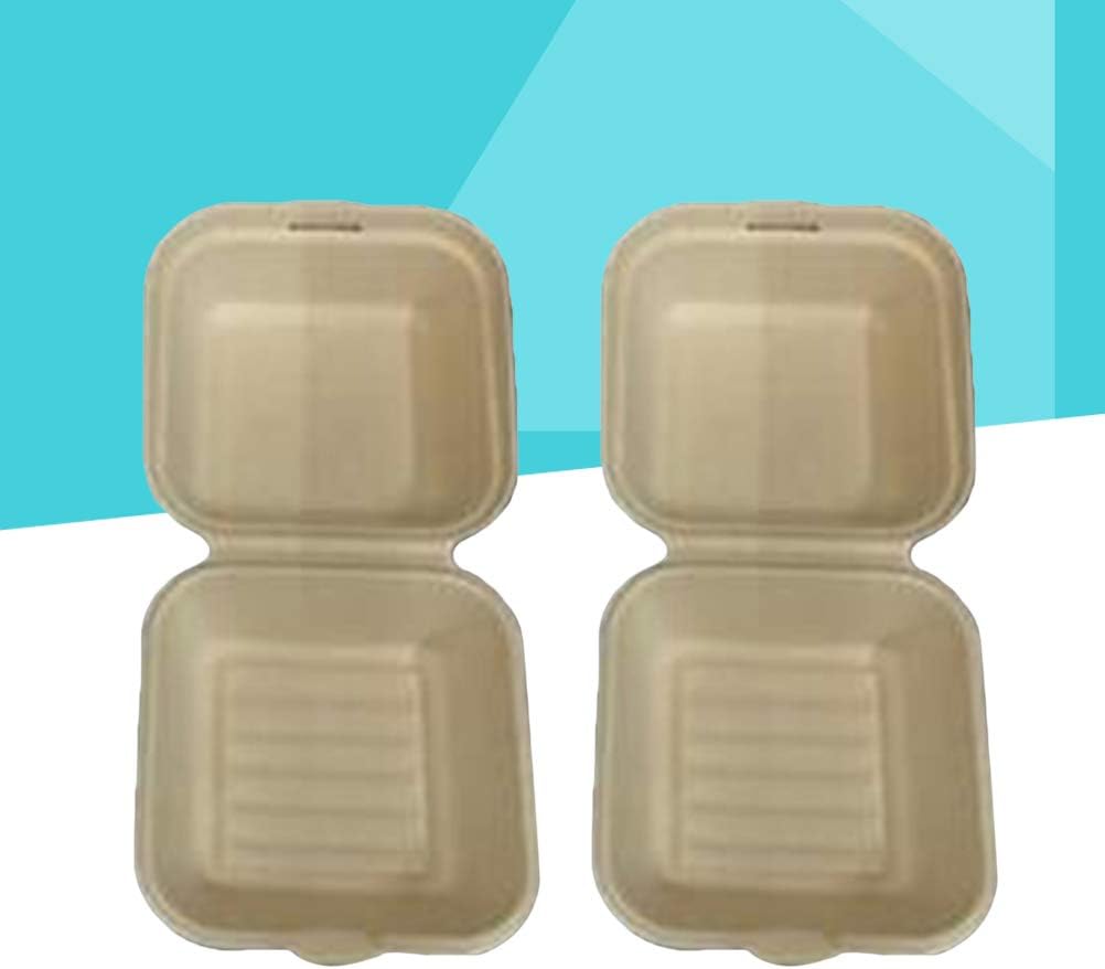 UPKOCH 50 Pcs Disposable Pulp Packing Boxes High Grade Take Out Boxes Fruit Boxes Carry Out Containers- 15x15x8cm ( Yellow ) : Industrial & Scientific