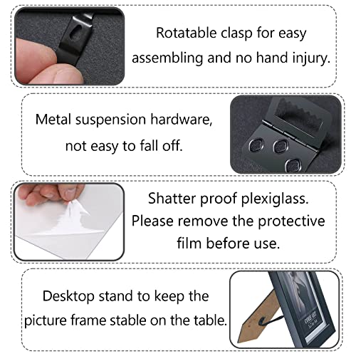 Core Art 11X14 Picture Frame, Black Picture Frames 8X10 With Mat Or 11 X 14 Without Mat For Wall Or Tabletop Display, Photo Frame Set Of 4 #TOP2