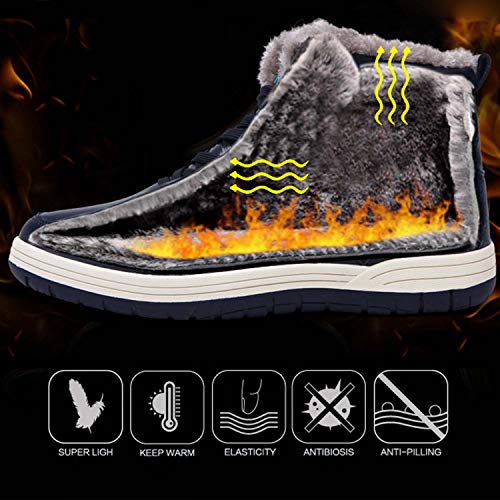 CERYTHRINA Men's Leather Snow Boots Waterproof Fur Lined Lace Up Ankle Sneakers High Top Winter Shoes4