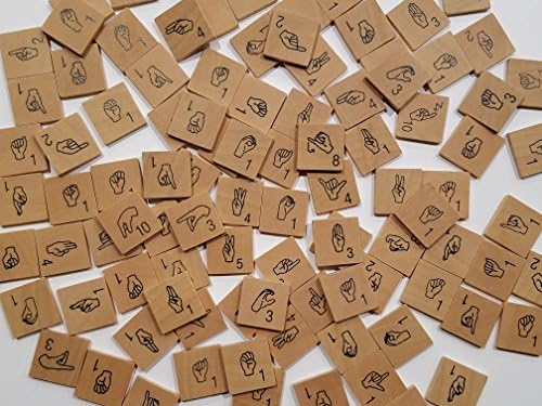 American Sign Language Game Tiles | ASL Alphabet, Wood Letter Tiles - Learn ASL While Having Fun! image 3