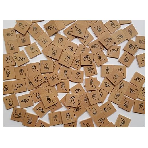Iconoglyph American Sign Language Scrabble Tiles | ASL Alphabet, Wood Letters