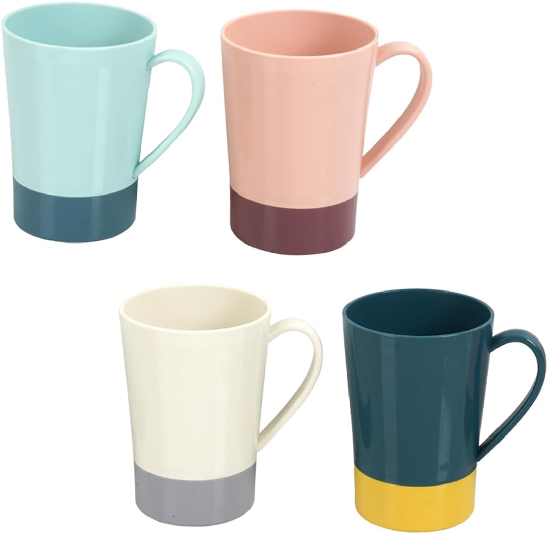 4-Pack Tooth Brushing Cup Set Simple Colorful Bathroom Tumblers Plastic for Home Use Mouthwash Toothbrush Holder