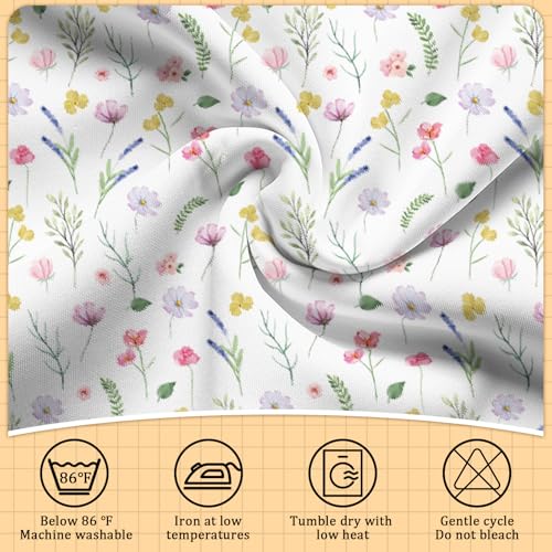 Image of 9FT Wildflower Table Skirt Floral Teacher Desk Skirt Colorful Classroom Table Cover for Back to School Decor Rectangle Tablecloth for Farm Birthday Party Decorations Home Office Bookcase Cabinet