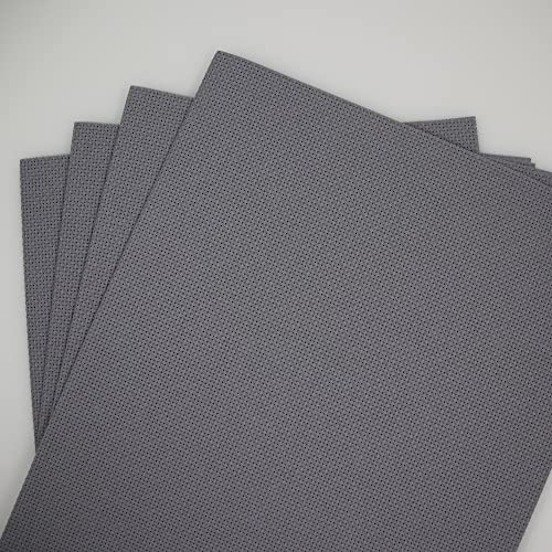 Image of KCS 4 pc of 12 inch x 18 inch 14CT Counted Cotton Aida Cloth Cross Stitch Fabric (Light Steel Grey)