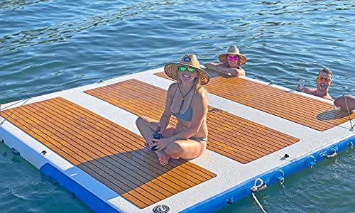 Inflatable Sport Boats Mega Yacht Dock 10' X 10' Inflatable Water Platform Dock #TOP3