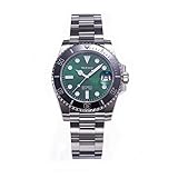 FTEOXLC Milifortic NH35 - Reloj deportivo de lujo para hombre, esfera esmaltada, esfera esmaltada, pulsera de acero inoxidable, 40 mm, V 1, Reloj de buceo de lujo