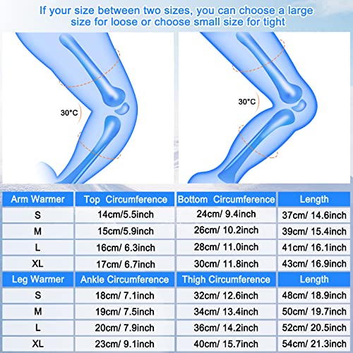 4 Pieces Thermal Arm Warmer Cycling Leg Warmer Full Length Leg Sleeves Cycling Compression Arm Sleeves For Men Women (Large) #TOP6