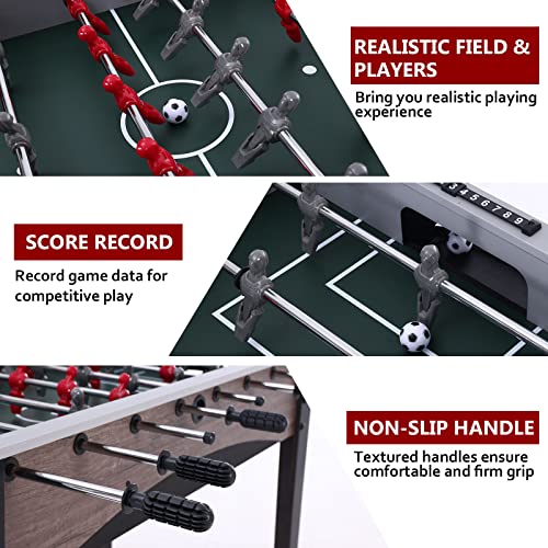 Raychee 48In Competition Sized Foosball Table, Arcade Table Soccer W/2 Balls For Kids And Adults, Indoor Foosball Table For Home, Game Room W/Wood Grain Finish And Foosball Accessories #TOP3
