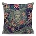 WONDERTIFY Funda de cojín de Buda, diseño de flores y plumas de pavo real, fundas de almohada para hombres y mujeres, funda de almohada para sala de estar, granja colorida 45 x 45 cm