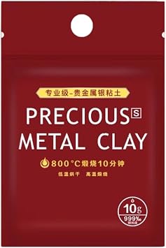 Amagogo Silver Clay,Metal Clay Professional Jewelry Hand Making Material Modeling for Crafts Sculpting Beginners Charms Pendant, 10g