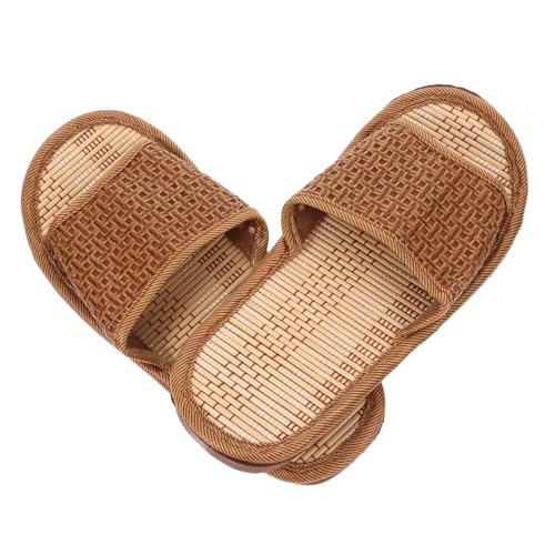 Couples Rattan Woven Slippers Natural Straw Slippers for Women Lightweight Breathable Comfortable Ideal for Home Beach Casual Occasions