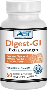 Digest-GI Extra Strength Digestive Enzymes Supports Breakdown of Proteins, Fats, Carbohydrates, and Gluten 60 Capsules
