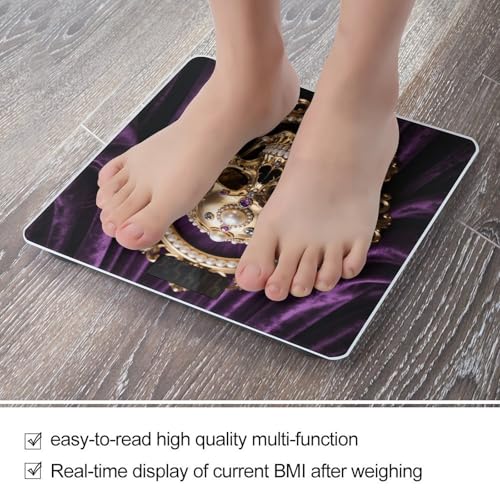Báscula digital de baño con calavera metálica y pantalla LCD miniatura 5
