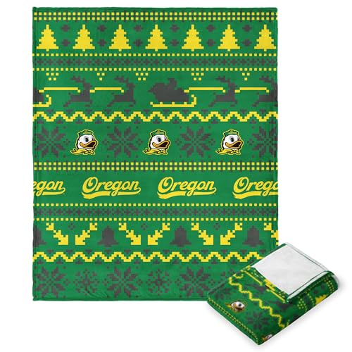 Northwest NCAA Oregon Ducks, Xmas Time, Silk Touch Throw Blanket, 50 x 60 Inches