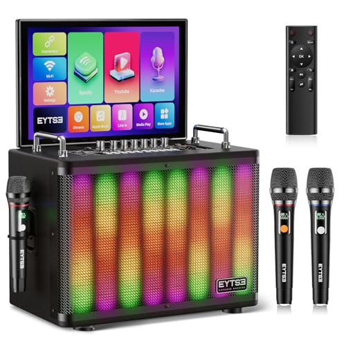 Karaoke Machine with 14.1 Screen & Wireless Microphones
