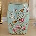 Ręcznie malowane kwiaty i ptaki Chińskie stołki Ceramiczny stołek bębnowy Toaletki Okrągły stołek na kopcu (46x28cm) (Kolor: A) FWEOOFN
