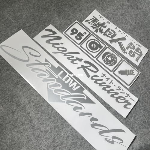 Image of Car Stickers for Night Runner Low Standards 95# Turbo Decal Auto Rear Windshield Window Tape 1 Set (Grey)