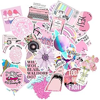 53pcs Cute Lovely Pink Sticker Vinyl for Laptop and Water Bottle Decal PackMotorcycle