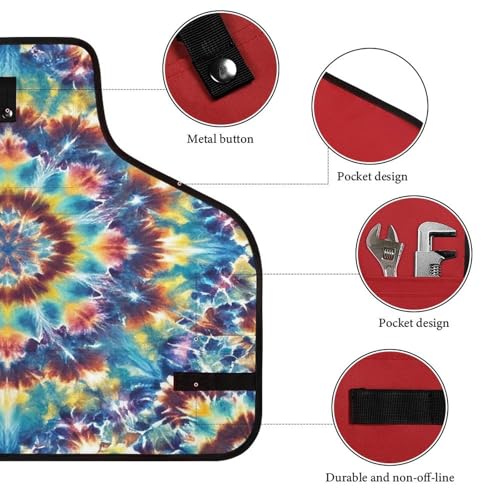 Delantal de trabajo tie dye unisex con múltiples bolsillos miniatura 3