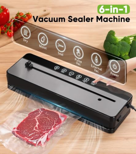 Image of Smart Saver Automatic Vacuum Sealer Machine for Food Storage | Dry & Moist Modes | External Vacuum System | One Touch Food Sealer with 10 Vacuum Bags | Kitchen Food Preservation & Sous Vide Compatible