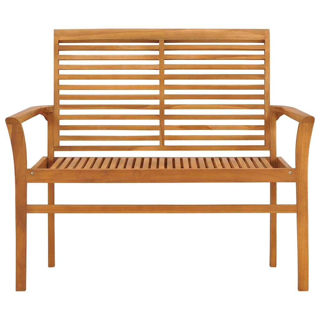 Panca da Giardino 2 Posti in Legno Massello di Teak con Cuscino | Sedile elegante per patio e terrazzo, con comodo cuscino grigio per arredare con stile i tuoi spazi all'aperto.