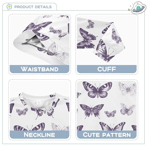 JUNZAN Chic Lavender White Little Girls Pullover Hoodie Fleece Tops Clothing Shirts Party 4T3