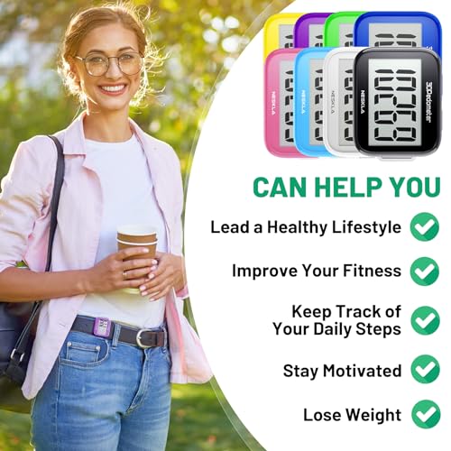 NESKLA 838 3D Pedometer for Walking, Simple Step Counter and Tracker with Large Digital Display, Removable Clip Lanyard, Accurately Track Steps for Men, Women, Kids, Adults, Seniors, Black by NESKLA - Image 4