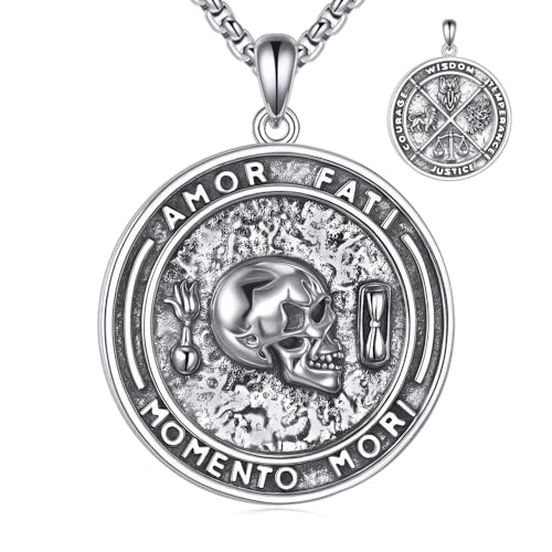925 Sterling Silver Religious Medal St Michael St Raphael Memento Mori Santa Muerte Pendant Necklace Jewelry Gifts for Men Women